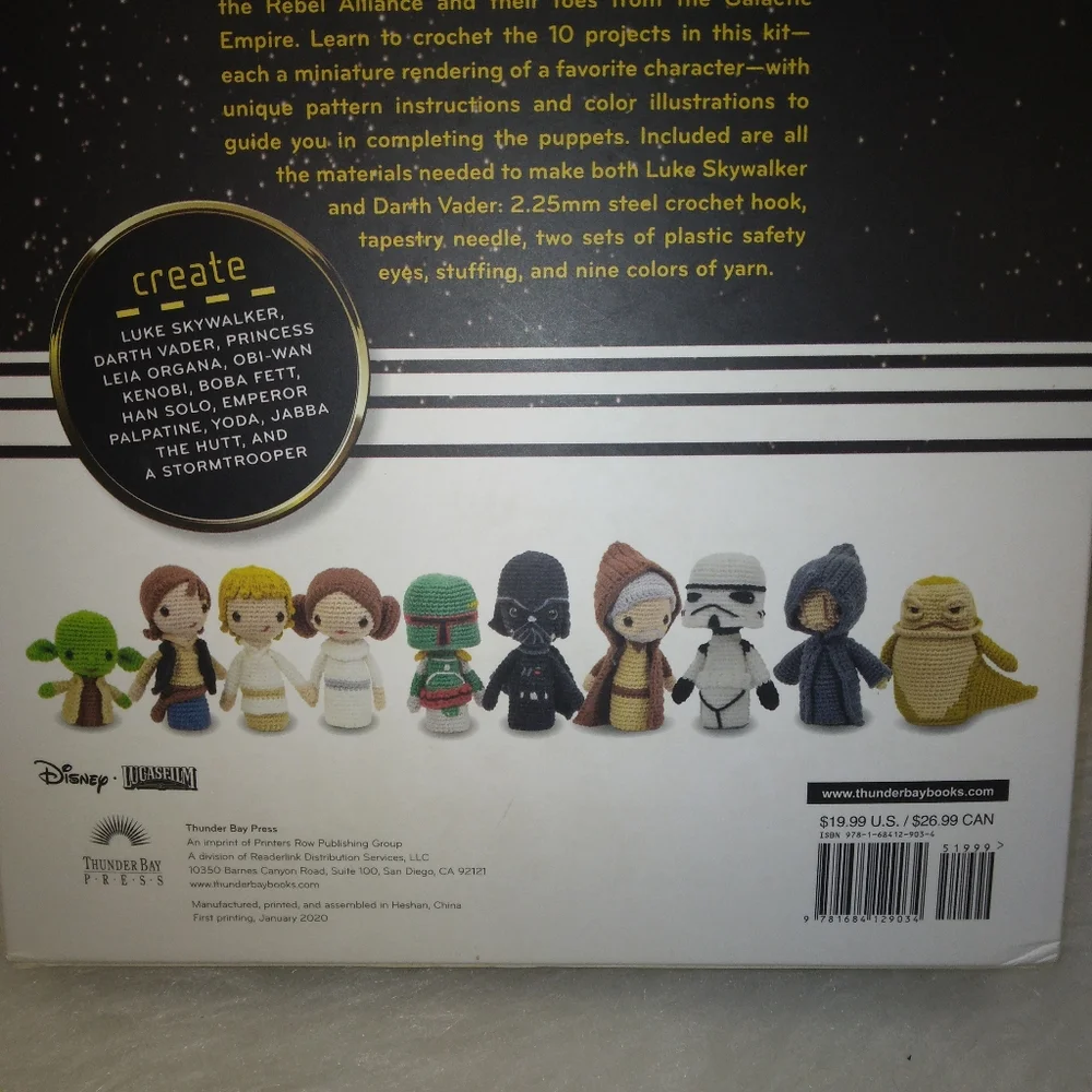 YARN AMIGURUMI kit, Star Wars Crochet Finger Puppets kit